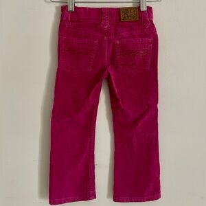 Ralph Lauren Dark Pink Corduroy Jeans Girls 4T Embroidered Pocket Y2K Cowgirl